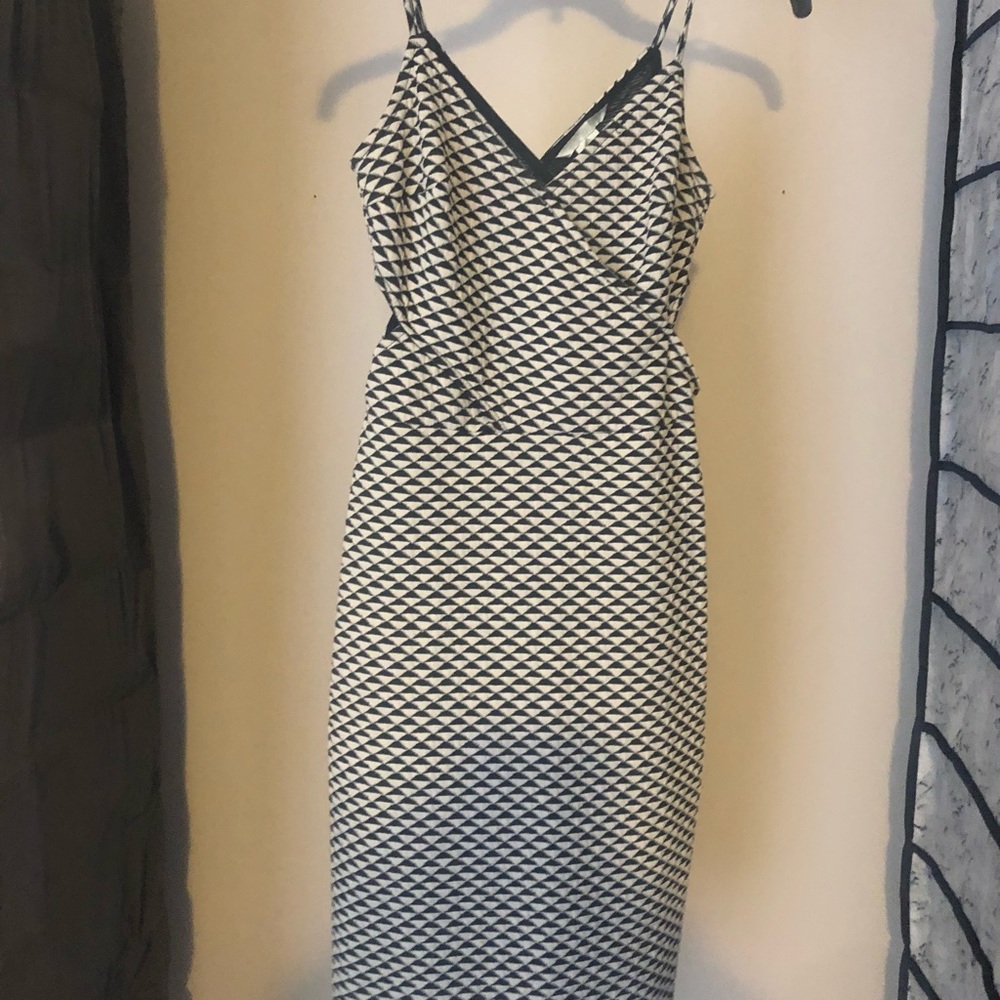 H&M Printed Midi Dress with Cutouts